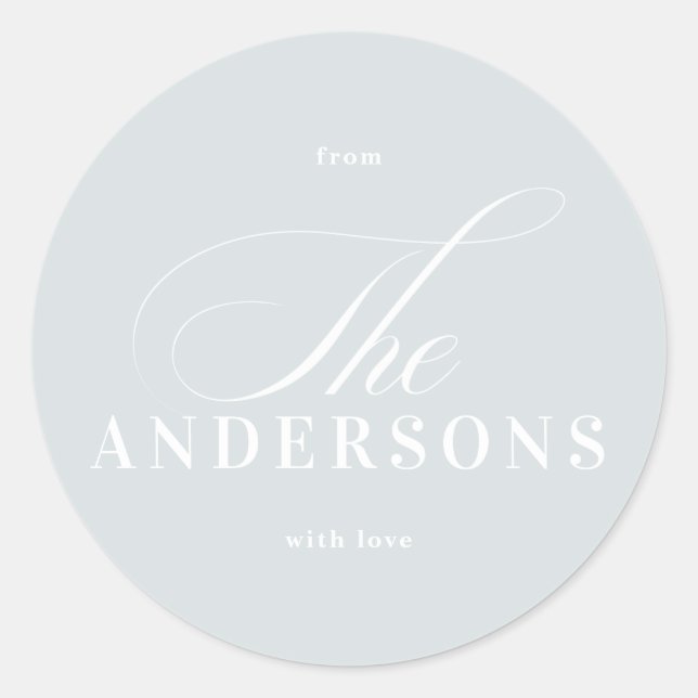 Rond Simple Nom de famille Sticker Noël (Devant)