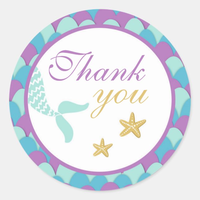 Rond Sirène Sous Le Sticker Cupcake Topper (Devant)