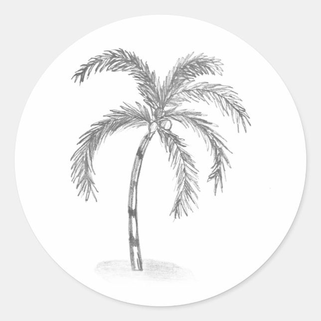 Rond Sketched Black and White Classic Round Sticker (Devant)