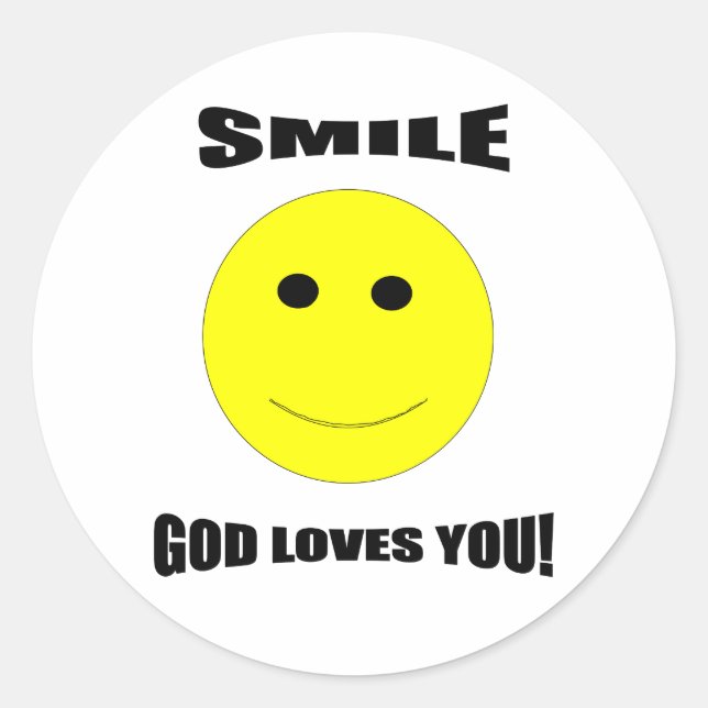 Rond Smile God Love You Sticker (Devant)