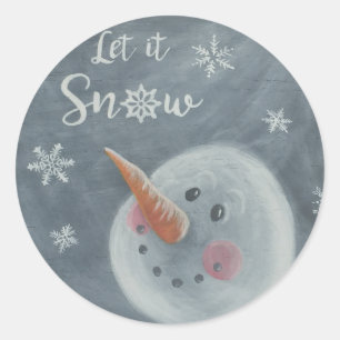 Rond Snowman Let it Snow sticker