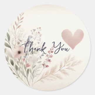 Rond Soft Floral Thank You Sticker