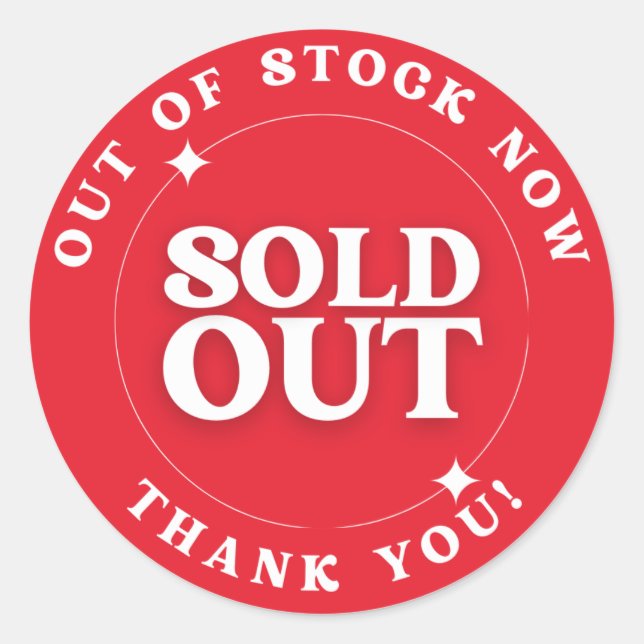 Rond Sold Out (Out of Stocks) Sticker (Devant)