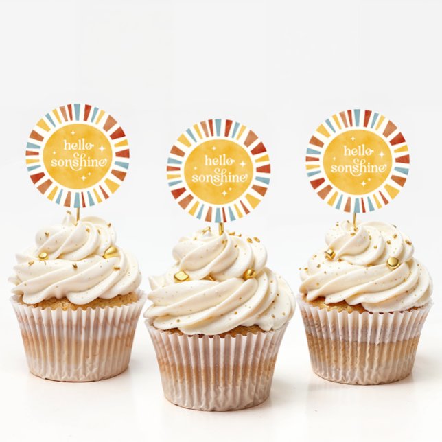 Rond Sonshine Boho Baby shower Sticker Sun Burst (Créateur téléchargé)