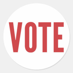 Rond Sortez du vote : Sticker VOTE (rouge)