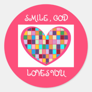 Rond SOURIRE, DIEU VOUS AIME Sticker