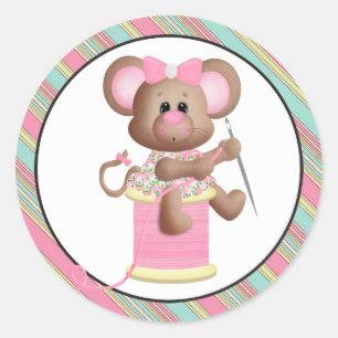 Rond Souris à coudre avec sticker à fil