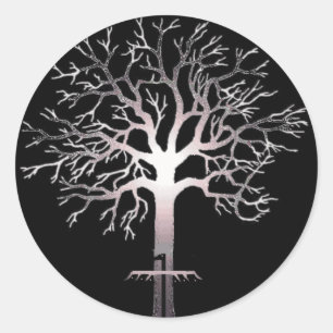 Rond Sous le Sticker à arbre unique