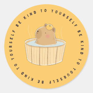 Rond Soyez Gentil Avec Vous, Kawaii Capybara, Sticker C
