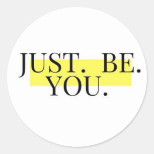 Rond Soyez vous noir type sur Sticker rectangle jaune