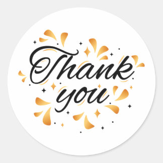 Rond Sparkling gold thank You Classic Round Sticker