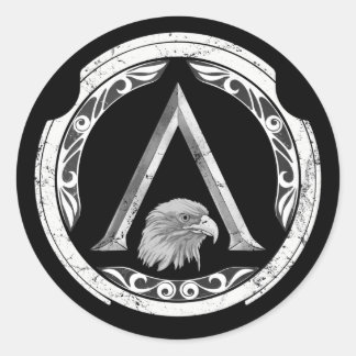 Rond Spartan Eagle Greek Shield Classic Round Sticker