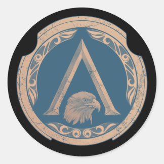 Rond Spartan Eagle Greek Shield Classic Round Sticker