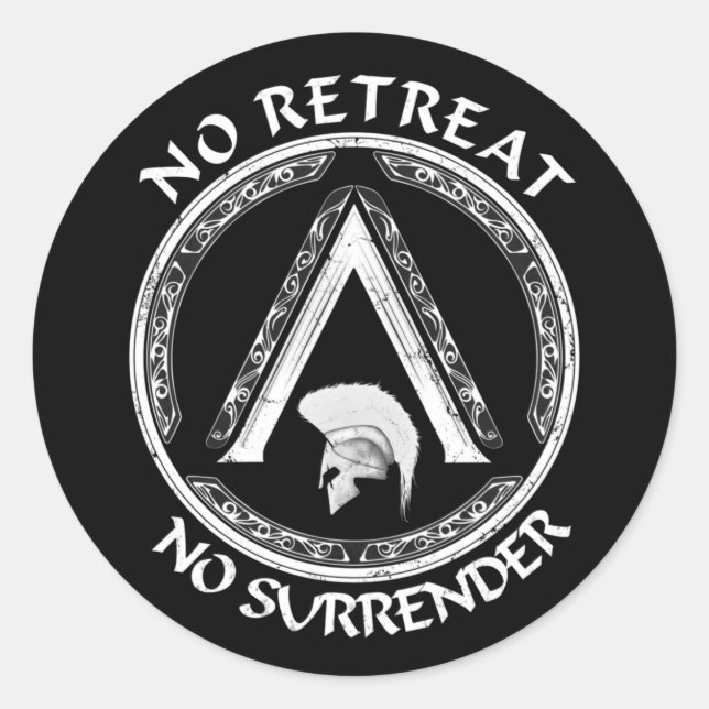 Rond Spartan Guerrier et Sticker Symbole Lambda (Devant)