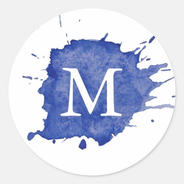 Rond Splash Of Color Monogramme Sticker (Devant)