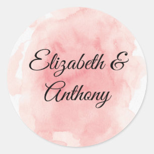 Rond Splash Sticker Faire-part de mariage rose