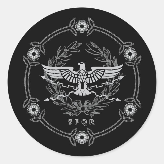 Rond SPQR Le Sticker Emblem Empire Romain. (Devant)