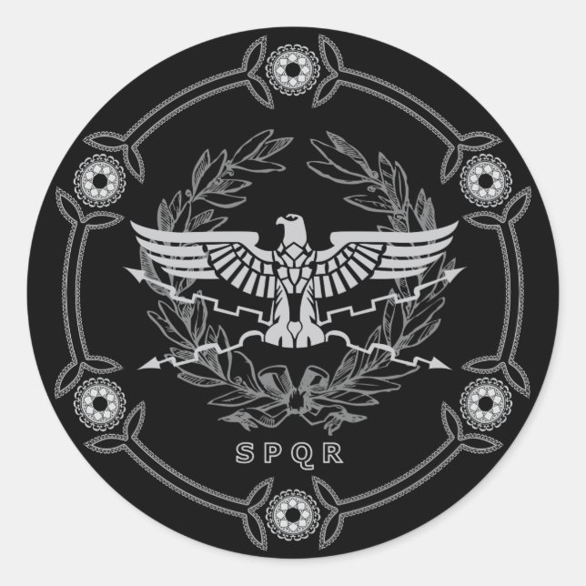 Rond SPQR Le Sticker Emblem Empire Romain. (Devant)