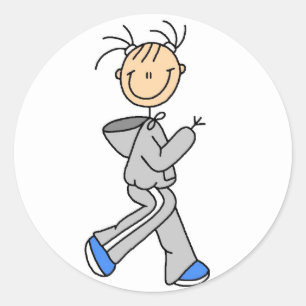 Rond Stick Figure Running Sticker