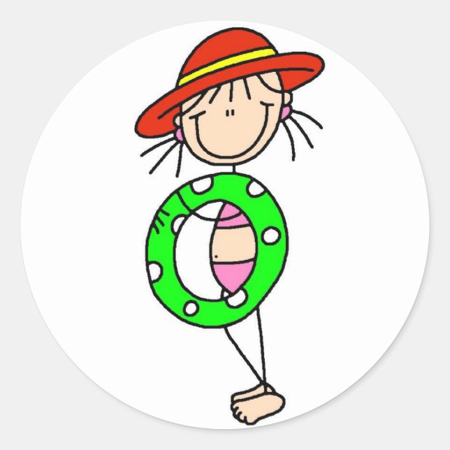 Rond Stick Girl avec Sticker Tube de nage (Devant)