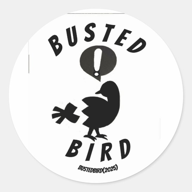 Rond Sticker (20) avec logo Busted Bird (Devant)