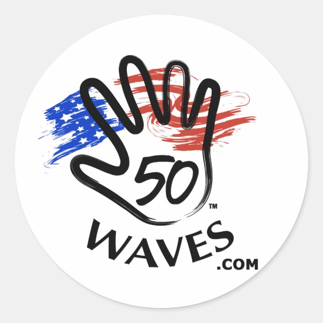 Rond Sticker 50 Vagues (Devant)
