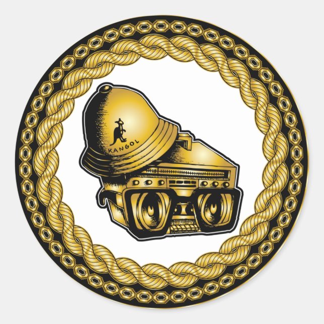 Rond Sticker "80's Baby-Johnny 5". (Devant)