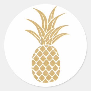 Rond Sticker à ananas Regal Gold