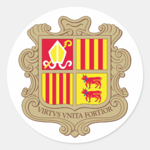 Rond Sticker à armoiries d'Andorre