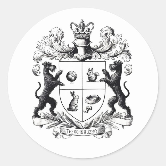 Rond Sticker à armoiries Schnauzer (Devant)