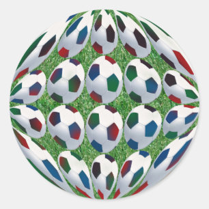 Rond Sticker à balle de soccer 3D