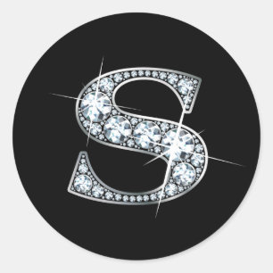Rond Sticker à bille de diamant "S"