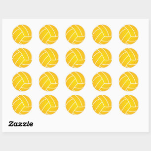 Rond Sticker à bille de polo d'eau jaune