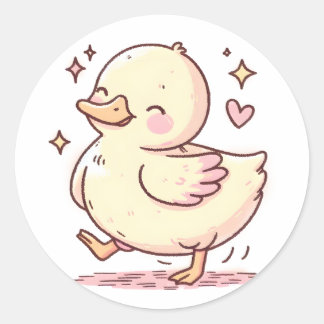 Rond Sticker à canard mou - Design animal adorable