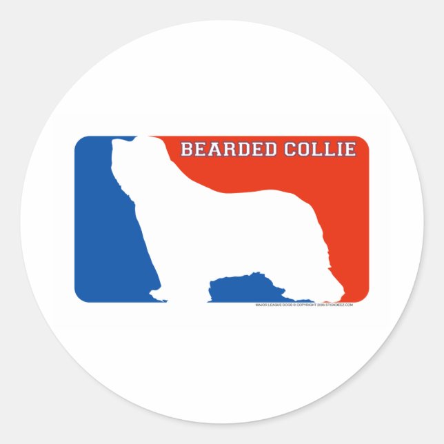 Rond Sticker à chiens de la Ligue majeure Collie (Devant)