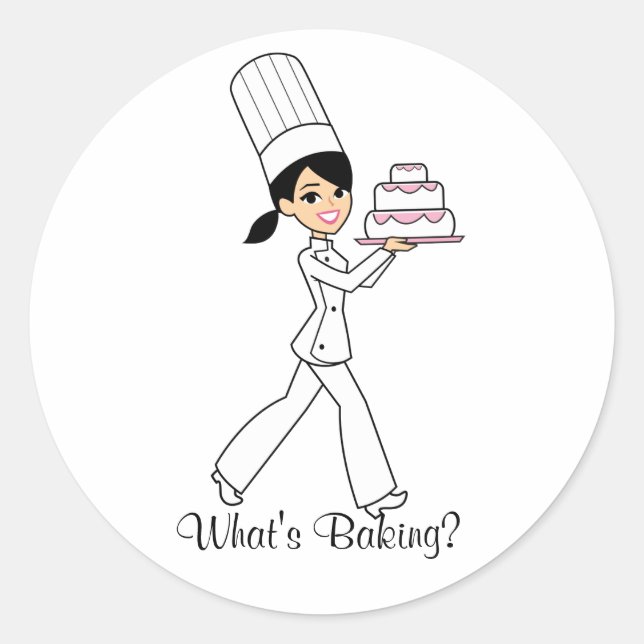 Rond Sticker à Cuisines - Baker Girl (Devant)