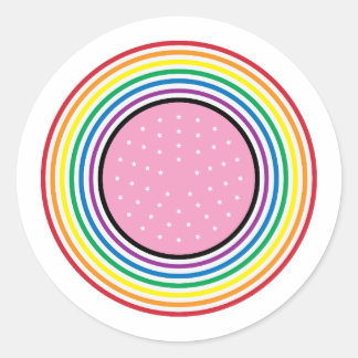 Rond Sticker à drapeau arc-en-ciel - États-Unis Inspiré