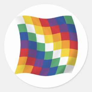 Rond Sticker à drapeau aymara