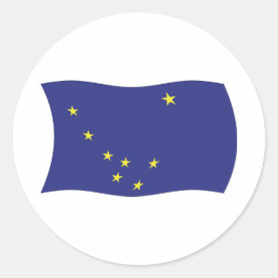 Rond Sticker à drapeau de l'Alaska