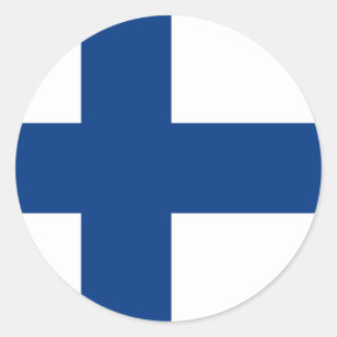 Rond Sticker à drapeau finlandais