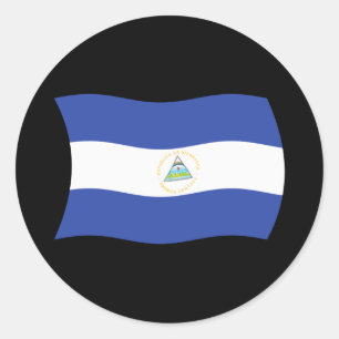Rond Sticker à drapeau nicaraguayen