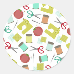 Rond Sticker à enveloppe à thème à couture rétro
