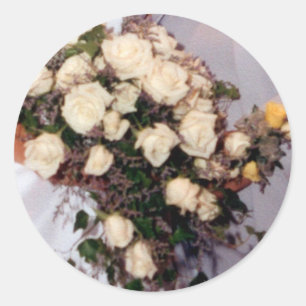 Rond Sticker à enveloppe de bouquet rose