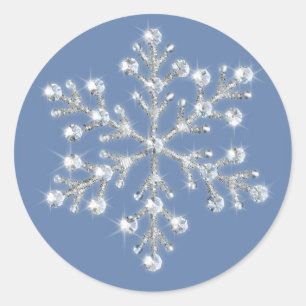 Rond Sticker à flacon à neige cristal