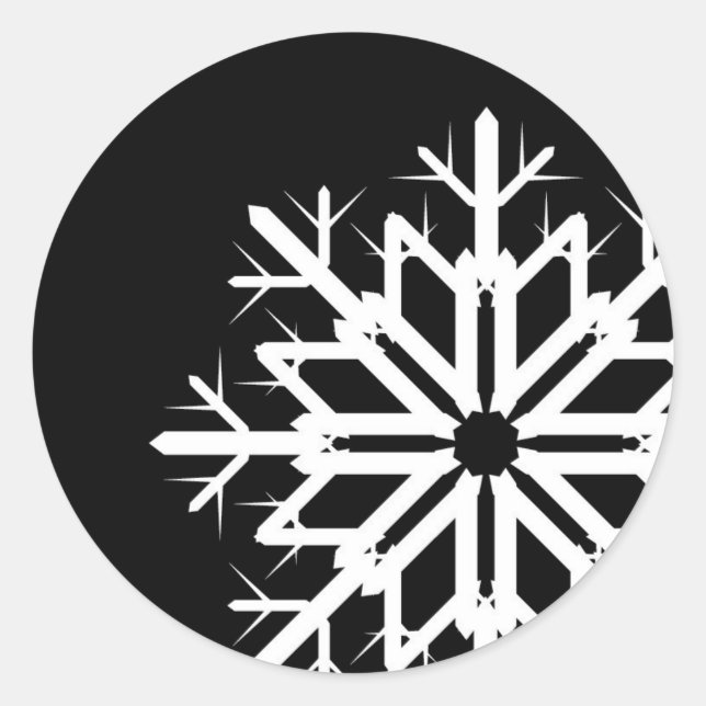 Rond Sticker à flake noir et blanc (Devant)
