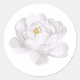 Rond Sticker à fleurs blanches