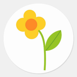 Rond Sticker à fleurs jaunes