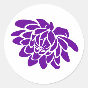 Rond Sticker à fleurs Lotus (violet)