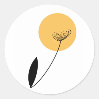 Rond sticker à fleurs minimaliste