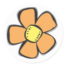 Sticker à fleurs orange